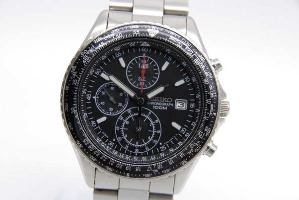 【 N MINT 】 Seiko Flightmaster 7T92-0CF0 Chronograph Quartz Watch from JAPAN
